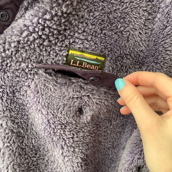 L.L Bean purple fuzzy quarter button up - Picture 3 of 6